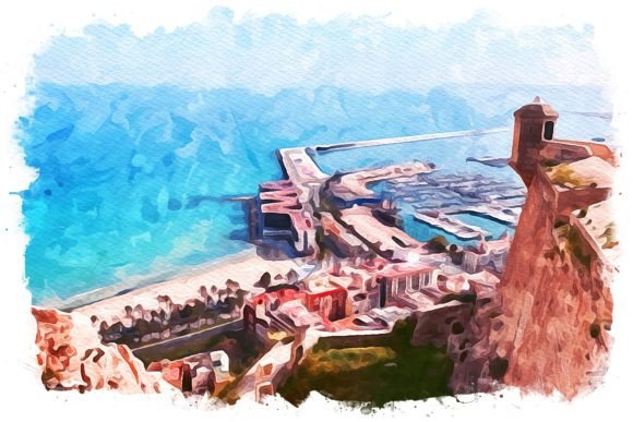 Alicante Spain Exquisite Watercolor Illustrations for Branding and Creative Design