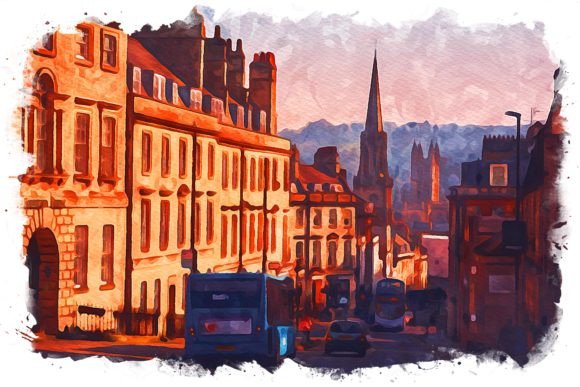 Bath Uk Exquisite Watercolor Illustrations for Branding and Digital Design