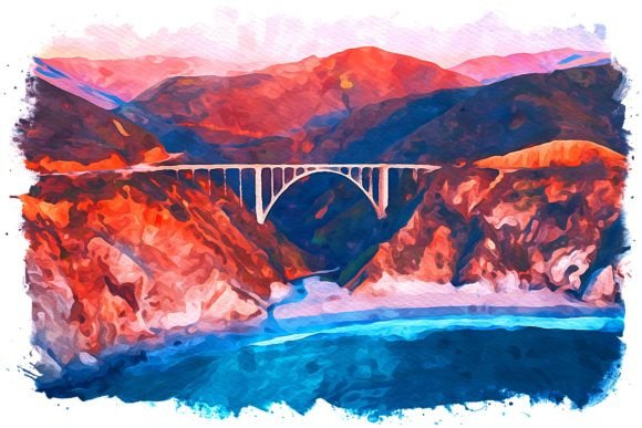 Big Sur U.S.A. Watercolor Illustrations for Crafting