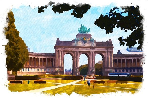 Brussels Belgium Exquisite Watercolor Illustrations for Modern Branding