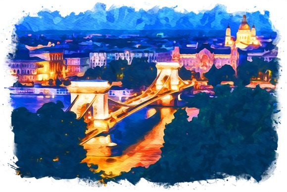 Budapest Hungary Exquisite Watercolor Illustrations for Digital Sellers