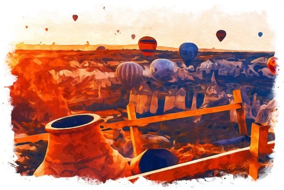 Cappadocia Turkey Exquisite Watercolor Illustrations for Local Branding