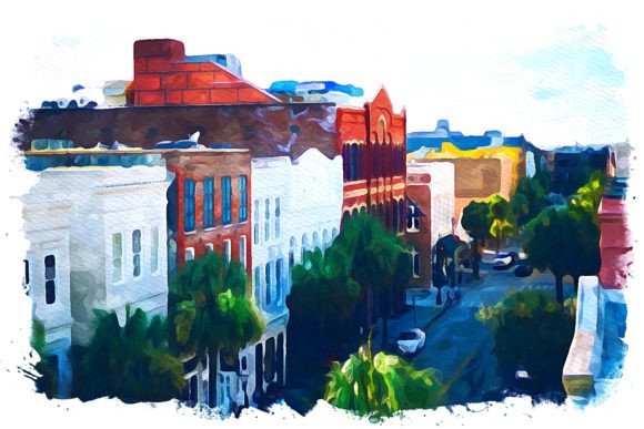Charleston U.S.A. Watercolor Illustrations for Crafters & Etsy Sellers