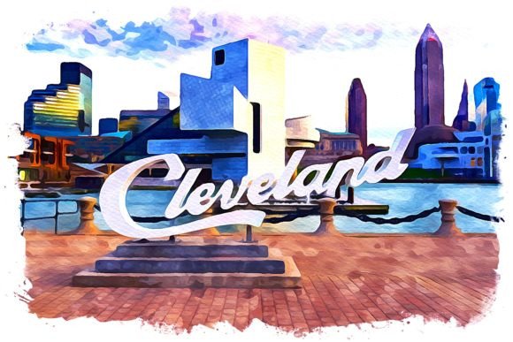 Cleveland U.S.a. Watercolor: A Fresh Illustration for Local Branding