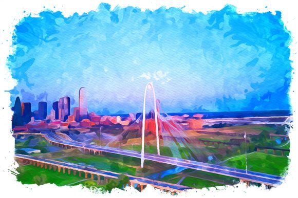 Dallas U.S.A. Watercolor Illustrations for Real-World Design Projects