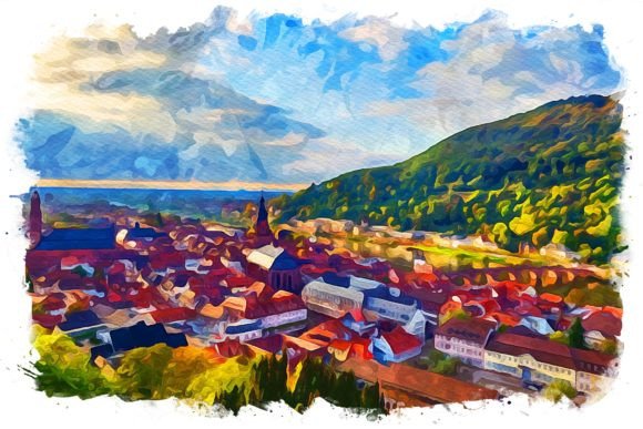 Freiburg Germany Exquisite Watercolor Illustrations for Editorial & Blog Design