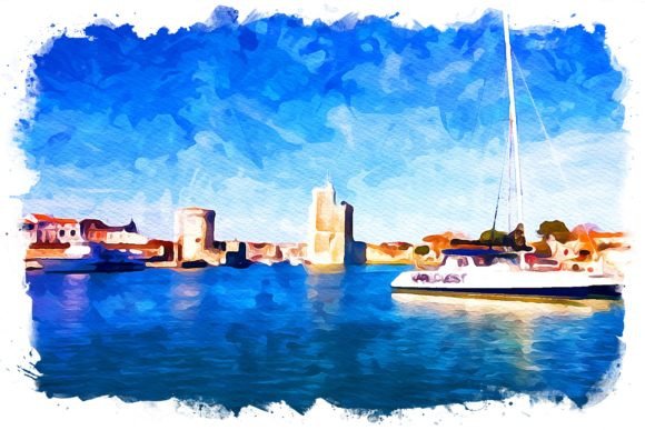 La Rochelle France Exquisite Watercolor Illustrations