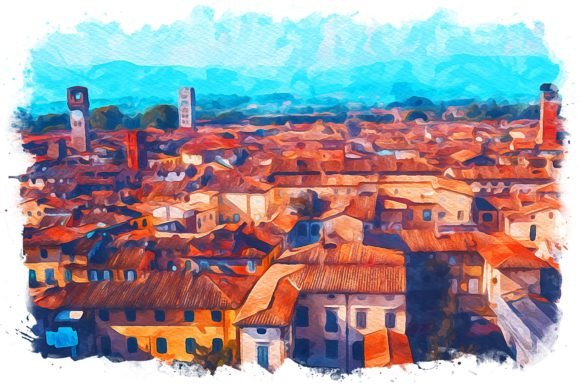 Lucca Italy Exquisite Watercolor Illustrations for Brand Storytelling