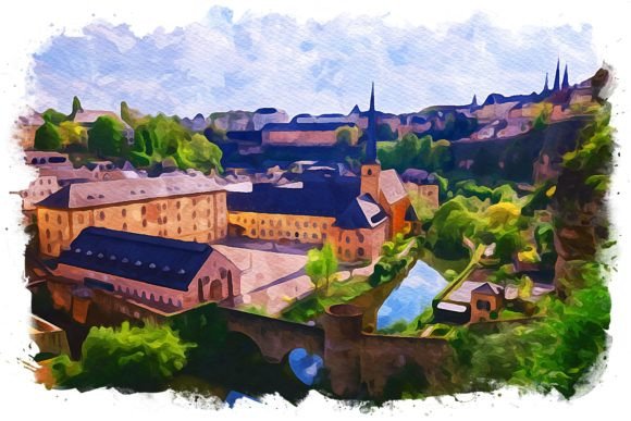 Luxembourg Exquisite Watercolor Illustrations for Digital Sellers