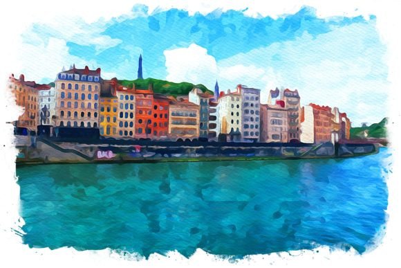 Lyon France Exquisite Watercolor Illustrations for Digital Sellers