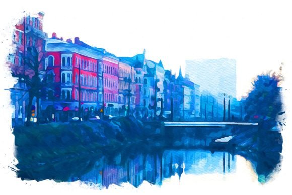 Malmo Sweden Exquisite Watercolor Illustrations for Digital Sellers