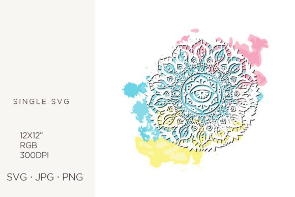 Mandala and Watercolor Splash Illustrations for Creative Sellers