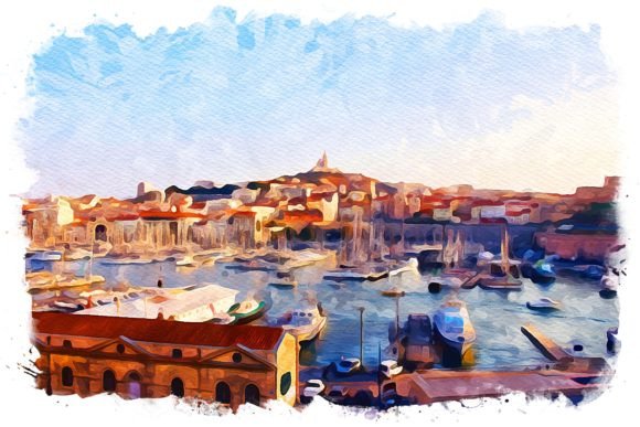 Marseilles France Exquisite Watercolor Illustrations for Bloggers