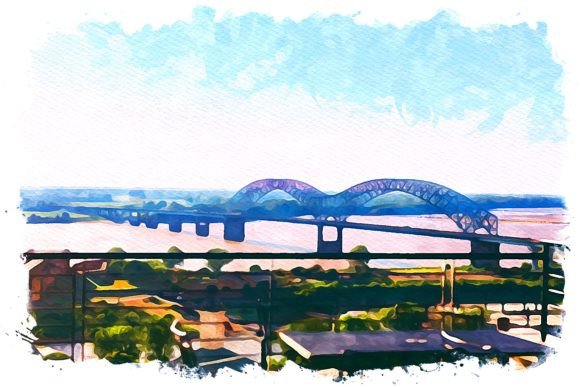 Memphis U.S.A. Watercolor Illustrations for Real Crafting Projects