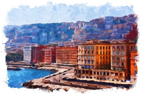 Naples Italy Exquisite Watercolor Illustrations for Digital Sellers