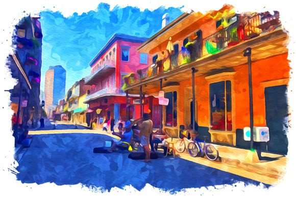 New Orleans U.S.A. Watercolor Illustrations for Digital Sellers