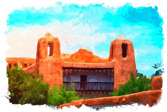 Santa Fe U.S.A. Watercolor Illustrations for Crafting
