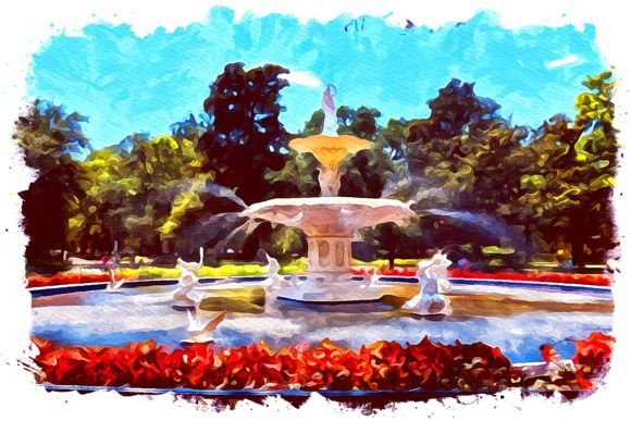 Savannah U.S.A. Watercolor: A Soft, Artistic Illustration for Local Branding and Packaging