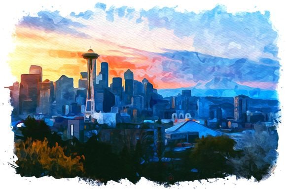 Seattle U.S.A. Watercolor: A Designer’s Review for Branding & Creative Projects
