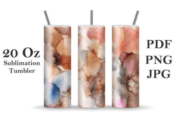 Watercolor Colorful 20oz Tumbler Illustrations for Blog Graphics and Digital Content