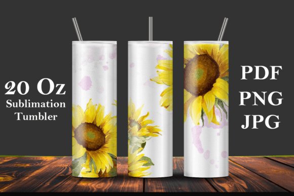 Watercolor Floral 20oz Tumbler Design for Illustrations & Digital Product Sellers