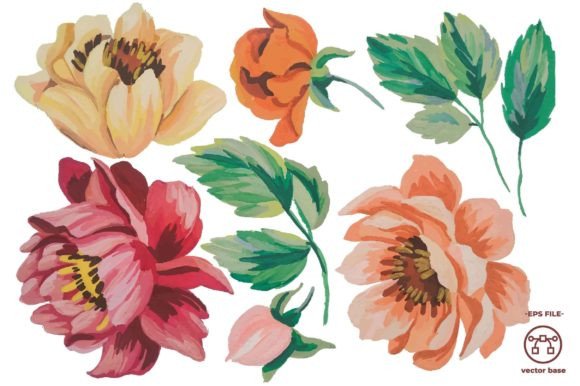 Watercolor Flower Clip Art Elements Review for Real Embroidery Projects