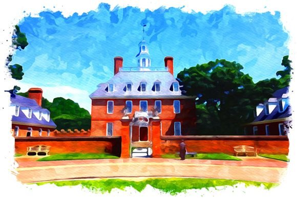 Williamsburg U.S.A. Watercolor: A Fresh Illustration for Bloggers & Digital Publishers
